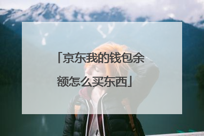 京东我的钱包余额怎么买东西