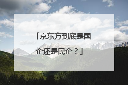 京东方到底是国企还是民企？