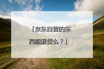 京东自营的东西能退货么?