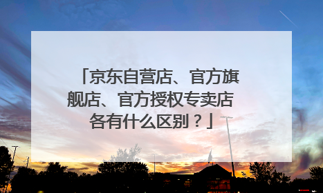 京东自营店、官方旗舰店、官方授权专卖店各有什么区别？