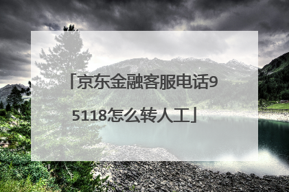 京东金融客服电话95118怎么转人工