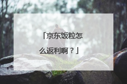 京东饭粒怎么返利啊?