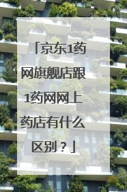 京东1药网旗舰店跟1药网网上药店有什么区别?