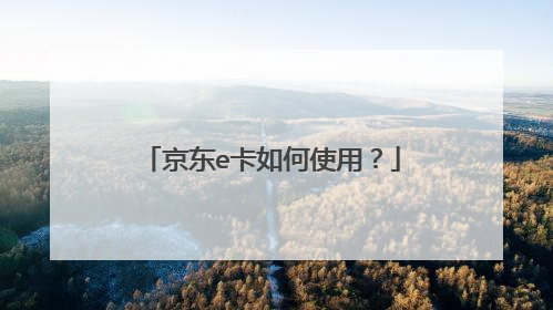 京东e卡如何使用?