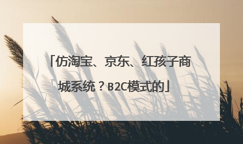 仿淘宝、京东、红孩子商城系统?B2C模式的