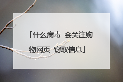 什么病毒 会关注购物网页 窃取信息