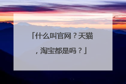 什么叫官网？天猫，淘宝都是吗？