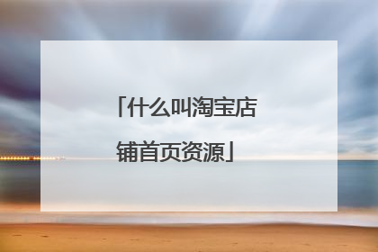 什么叫淘宝店铺首页资源