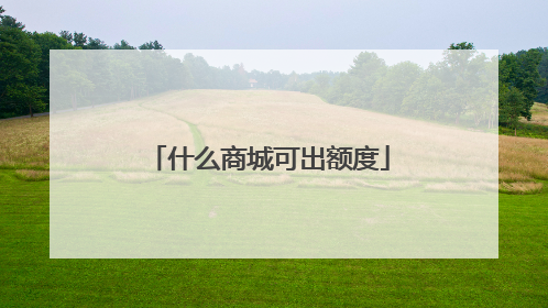 什么商城可出额度