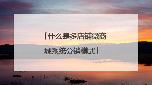 什么是多店铺微商城系统分销模式