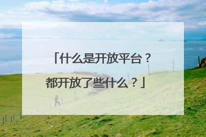 什么是开放平台?都开放了些什么?