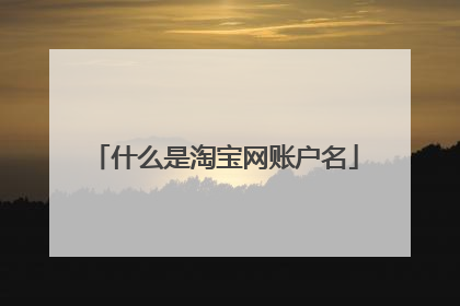 什么是淘宝网账户名