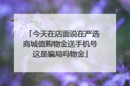 今天在店面说在严选商城值购物金送手机号这是骗局吗物金