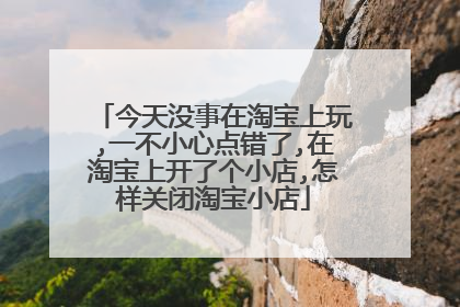 今天没事在淘宝上玩,一不小心点错了,在淘宝上开了个小店,怎样关闭淘宝小店