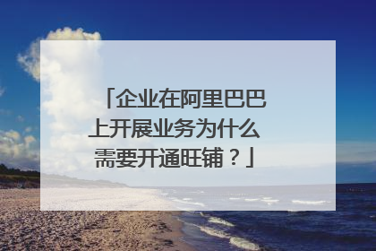 企业在阿里巴巴上开展业务为什么需要开通旺铺?