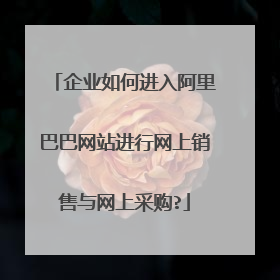 企业如何进入阿里巴巴网站进行网上销售与网上采购?