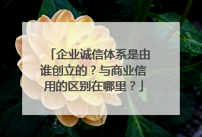 企业诚信体系是由谁创立的?与商业信用的区别在哪里?