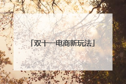 双十一电商新玩法