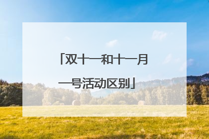 双十一和十一月一号活动区别
