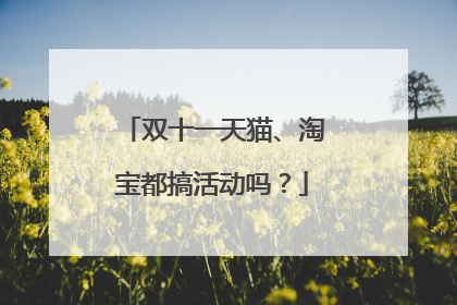 双十一天猫、淘宝都搞活动吗?