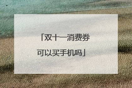 双十一消费券可以买手机吗