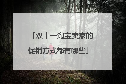 双十一淘宝卖家的促销方式都有哪些