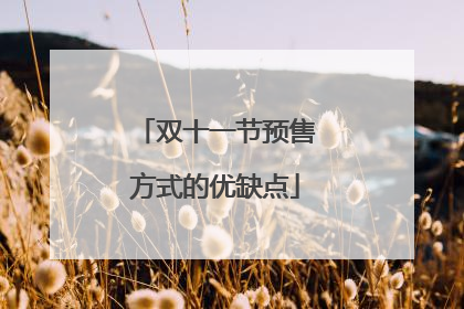 双十一节预售方式的优缺点