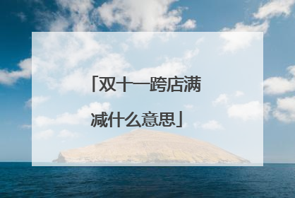 双十一跨店满减什么意思