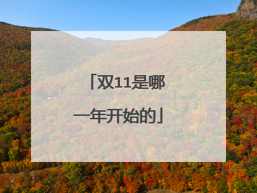 双11是哪一年开始的