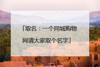 取名:一个同城购物网请大家取个名字