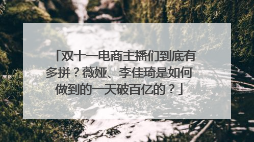 双十一电商主播们到底有多拼?薇娅、李佳琦是如何做到的一天破百亿的?