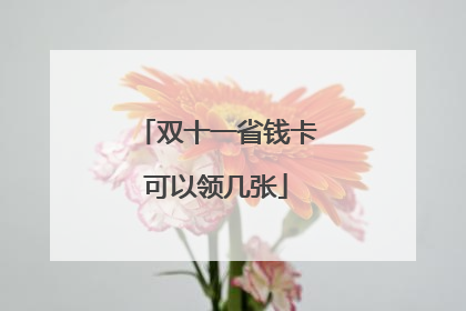 双十一省钱卡可以领几张