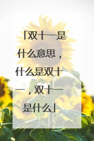 双十一是什么意思，什么是双十一，双十一是什么