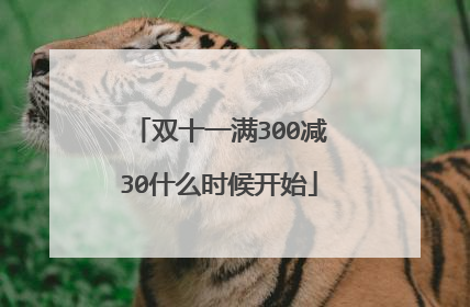 双十一满300减30什么时候开始