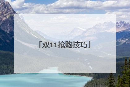 双11抢购技巧