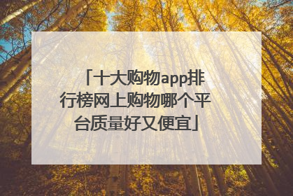 十大购物app排行榜网上购物哪个平台质量好又便宜