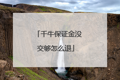 千牛保证金没交够怎么退