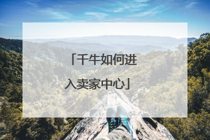 千牛如何进入卖家中心