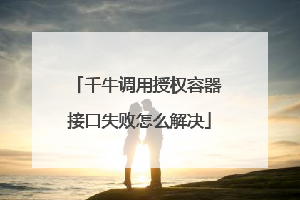 千牛调用授权容器接口失败怎么解决