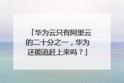 华为云只有阿里云的二十分之一，华为还能追赶上来吗？