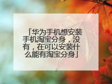 华为手机想安装手机淘宝分身，没有，在可以安装什么能有淘宝分身