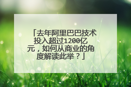 去年阿里巴巴技术投入超过1200亿元,如何从商业的角度解读此举?