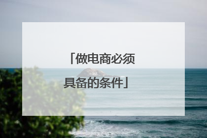 做电商必须具备的条件