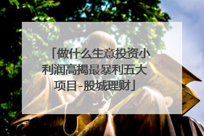做什么生意投资小利润高揭最暴利五大项目-股城理财