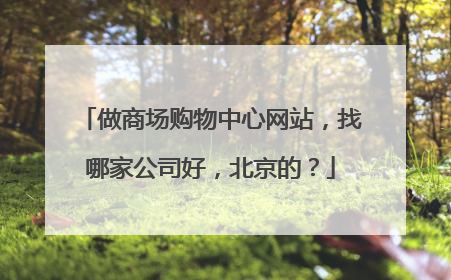 做商场购物中心网站,找哪家公司好,北京的?