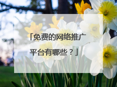 免费的网络推广平台有哪些？