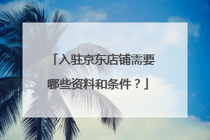 入驻京东店铺需要哪些资料和条件?