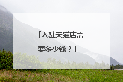 入驻天猫店需要多少钱?