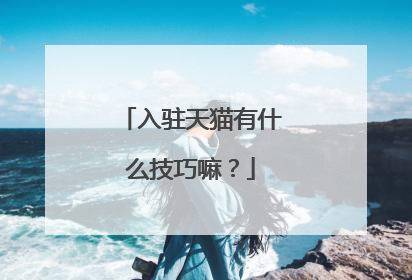 入驻天猫有什么技巧嘛?