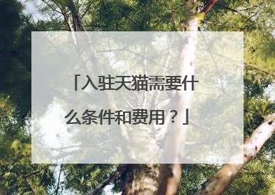 入驻天猫需要什么条件和费用?